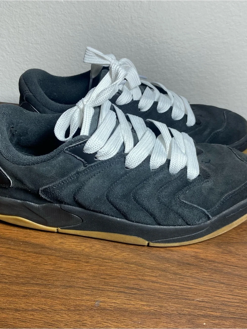 Jordan Black Suede Sneakers with White Laces